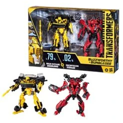Hasbro Transformers Studio Series Buzzworthy Bumblebee Deluxe Action Figure 2-Pack - High Octane Bumblebee VS Decepticon Stinger -Deals Action Figures Store box wiv fig