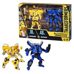 Hasbro Transformers Studio Series Buzzworthy Bumblebee Deluxe Action Figure 2-Pack - Bumblebee VS Dropkick -Deals Action Figures Store box wiv figs